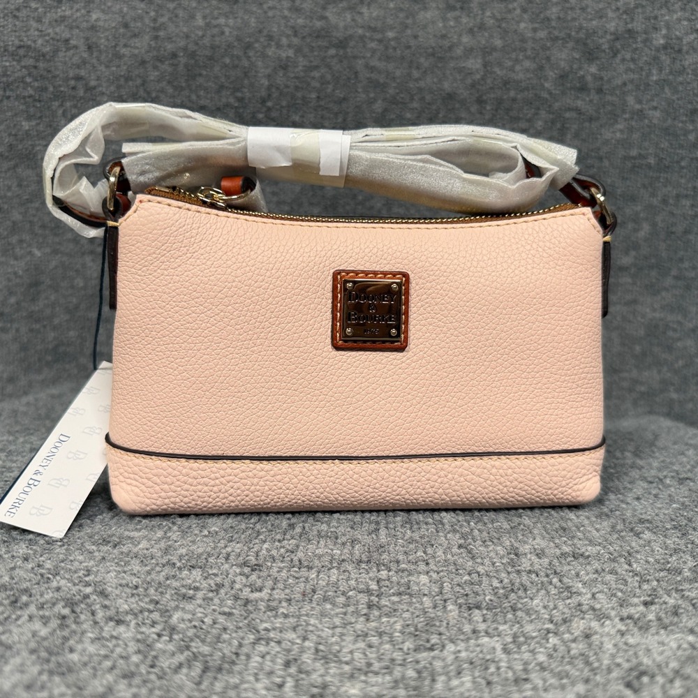 Dooney & Bourke Lizie Crossbody Bag Pink Blush Pebble Leather Adjustable Strap